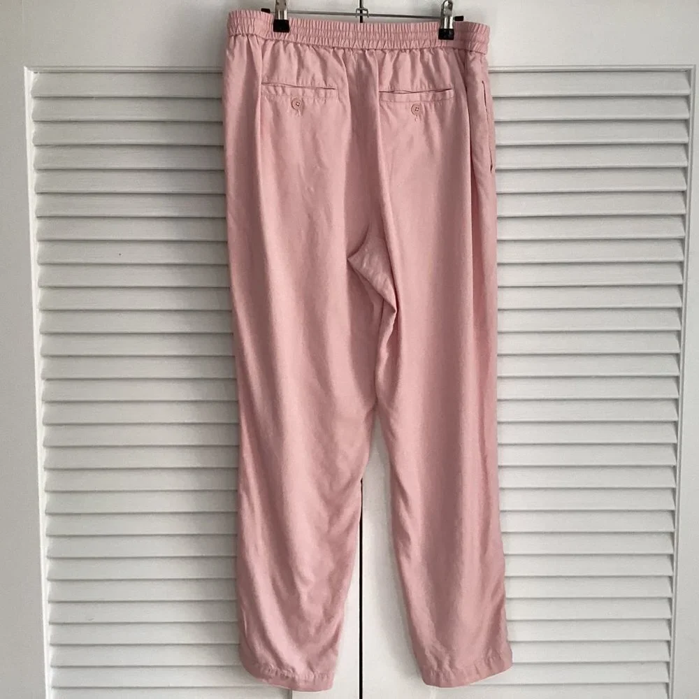 Talbots The Easy Drawstring Pants Pink Lyocell size M - Picture 3 of 12